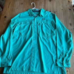 Under Armour heat gear long sleeve shirt, men’s xl, green/blue